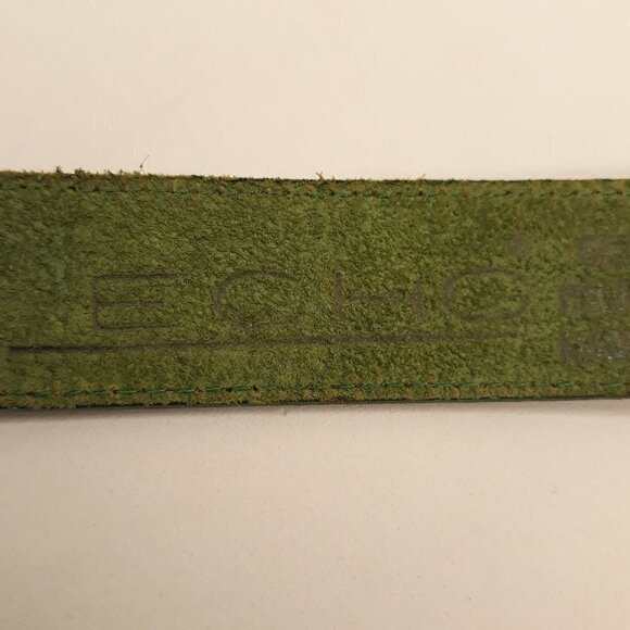 Echo Made in USA Green Leather Belt M/L Classic Minimalist Office - Picture 8 of 9